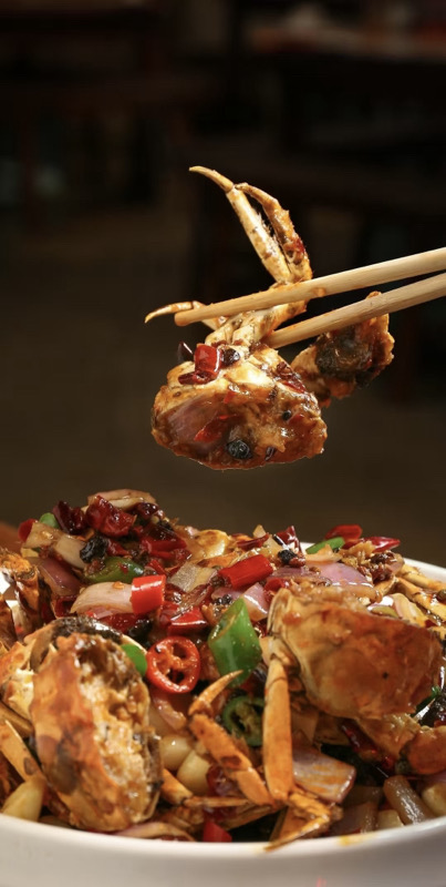 干锅香辣蟹wok Crabe épicé