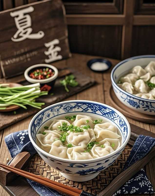 虾云吞汤Soupe de Raviolis aux crevettes (4p)