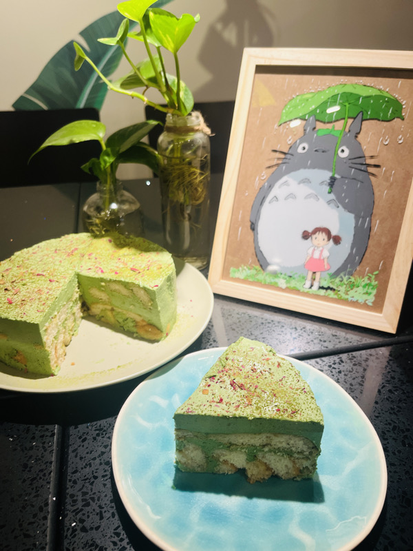 🍵Matcha & roses 🌹 Tiramisu Mousse Cake   🍵une grande part 🙌