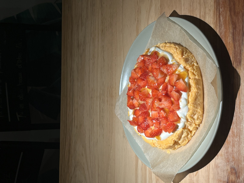 Cheese cake crémeux fraise & abricot & vanille