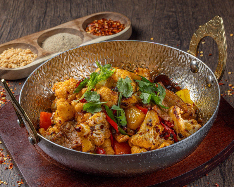 114. Choux-fleur sauté avec porc 干锅花菜