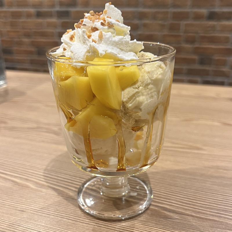 Mangue avec boules de glace