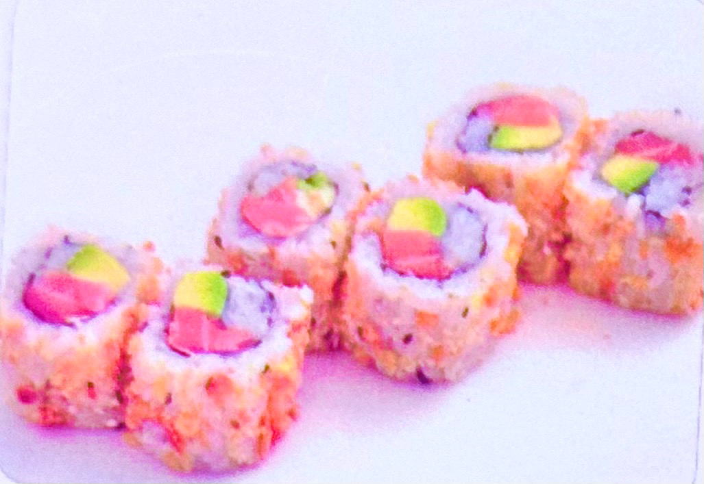 214. California saumon avocat croustillant aux oignons (6 pièces)