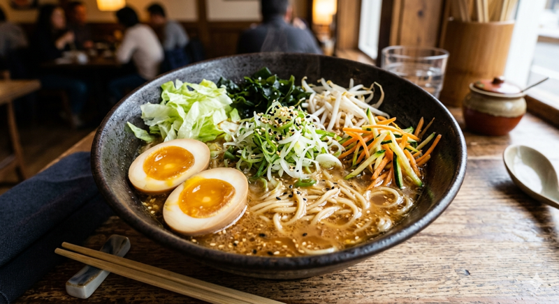 122. RAMEN DI VERDURE CON BRODO VERDURE 蔬菜拉面