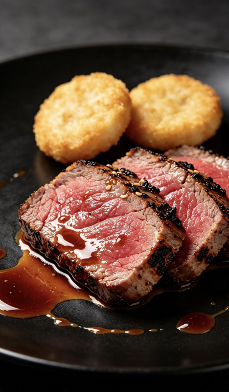 12B. Tataki de atun con pan frito