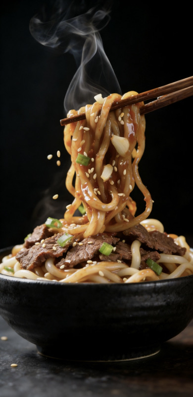 7B.Yaki udon con ternera