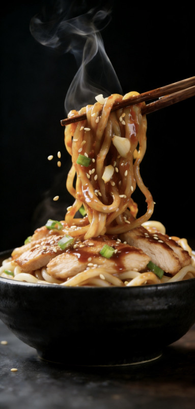 7E.Yaki udon con pollo