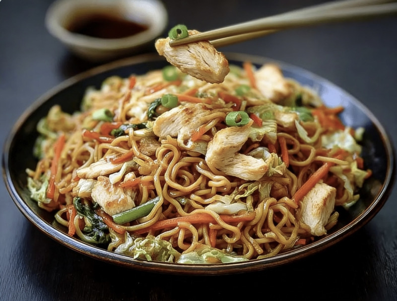 8E.Tallarines Pollo y verduras