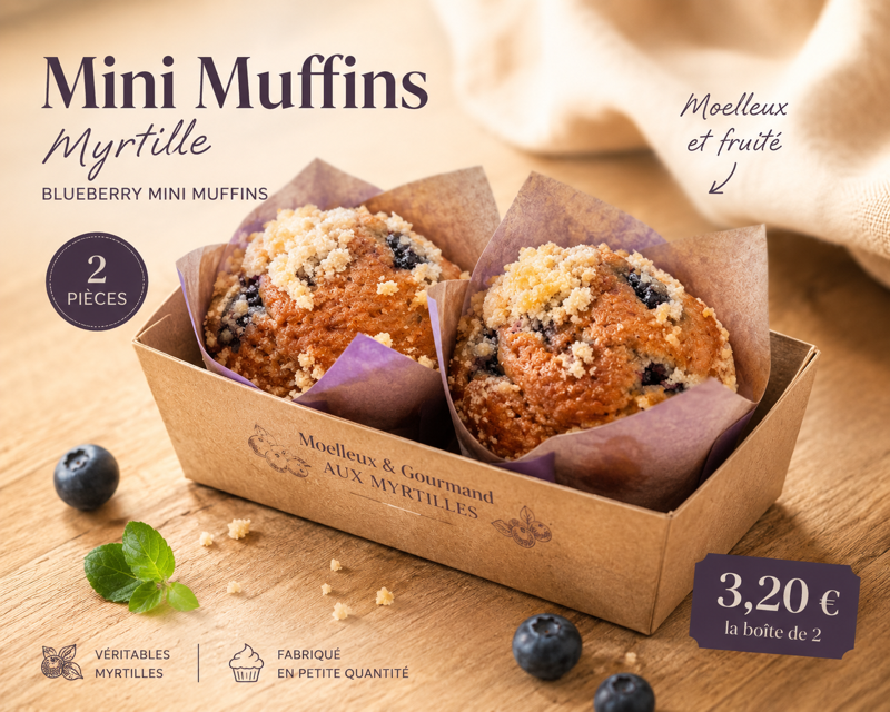 Mini Muffins aux Myrtilles (x2)