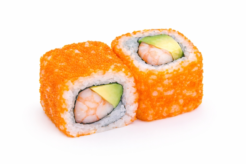 SO2 Tobiko roll tempura crevette avocat
