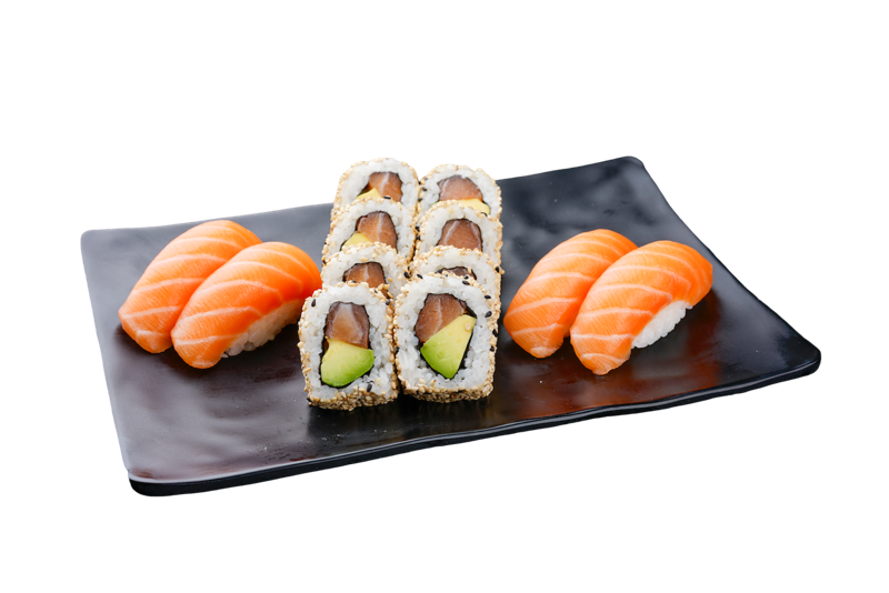 PL2. 8 California saumon avocat et 4 sushi saumon