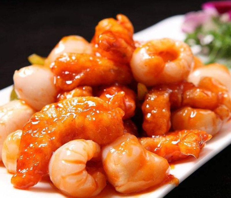 300.Crevettes à la sauce aigre-douce 甜酸虾