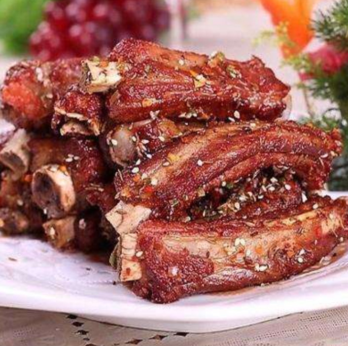 802.Travers de veau sauté au cumin孜然牛小排