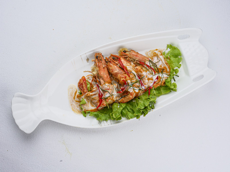 64. Gambas frites à la sauce phanaeng🌶️