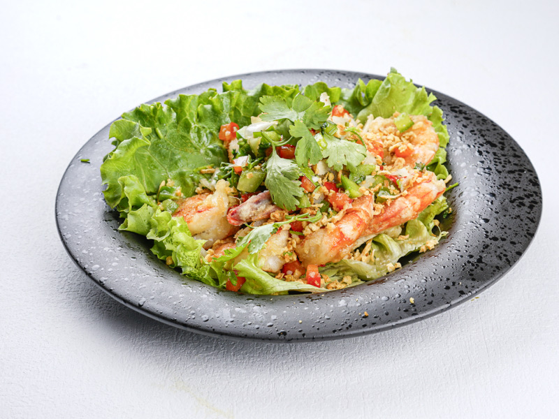 55. Crevettes frites sautées à l'ail et au poivre