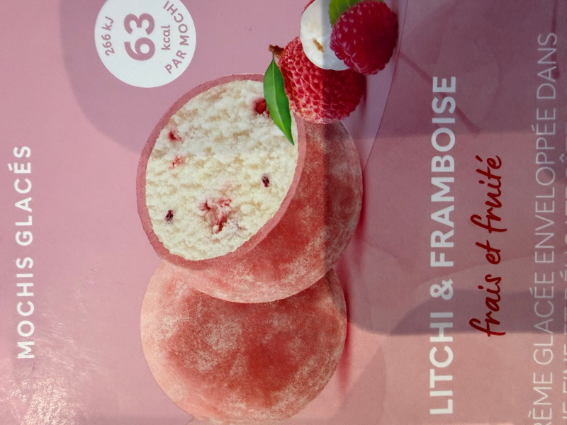Mochi glacé lychee framboise